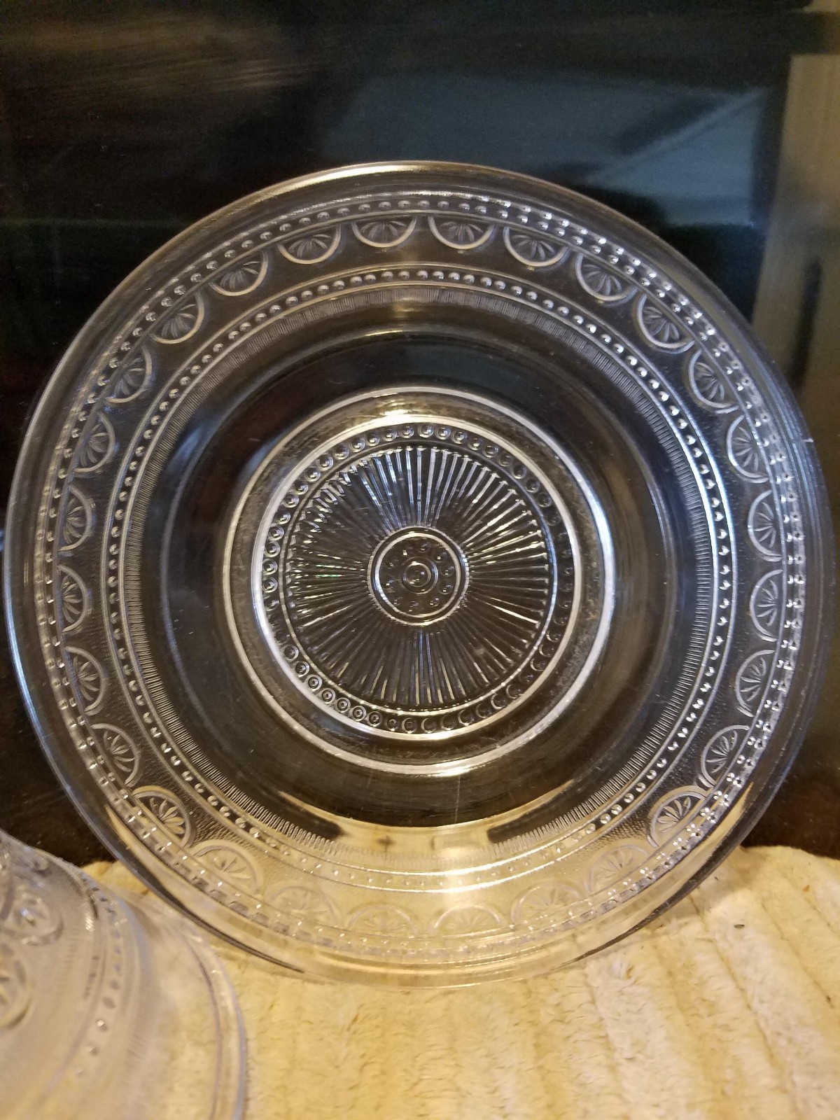 Vintage Glass Butter Dish ~ Beautiful Design