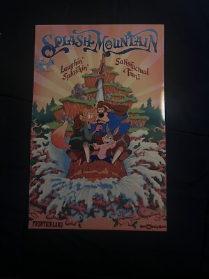 Splash Mountain Attraction Brer Bear Fox Rabbit Log Flume Poster Print 11x17