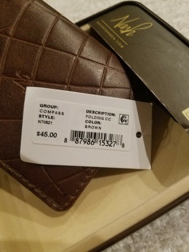 Patrica Nash Leather Folding CC Case Brown NWT $45