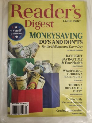 Reader's Digest Magazine Large Print Money Issue November 2024