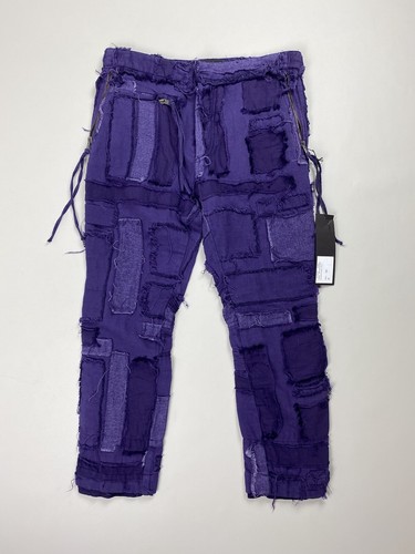 Pre-owned Haider Ackermann Ladies Patchwork Cropped Pants Trousers Size 38 / M In Purple