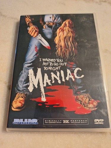 Maniac DVD 2007 Blue Underground THX Unrated Slasher Horror