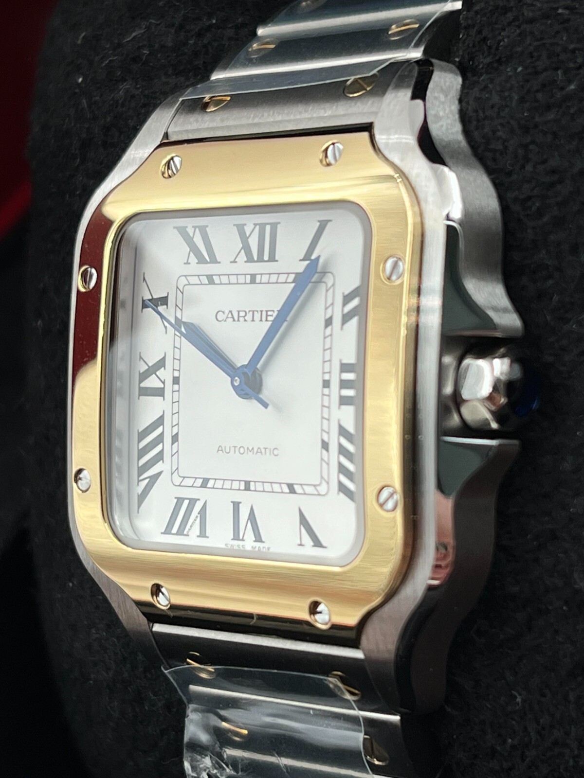 Pre-owned Cartier Santos White Dial Medium Size 35mm Two Tone W2sa0016 Unworn 2023