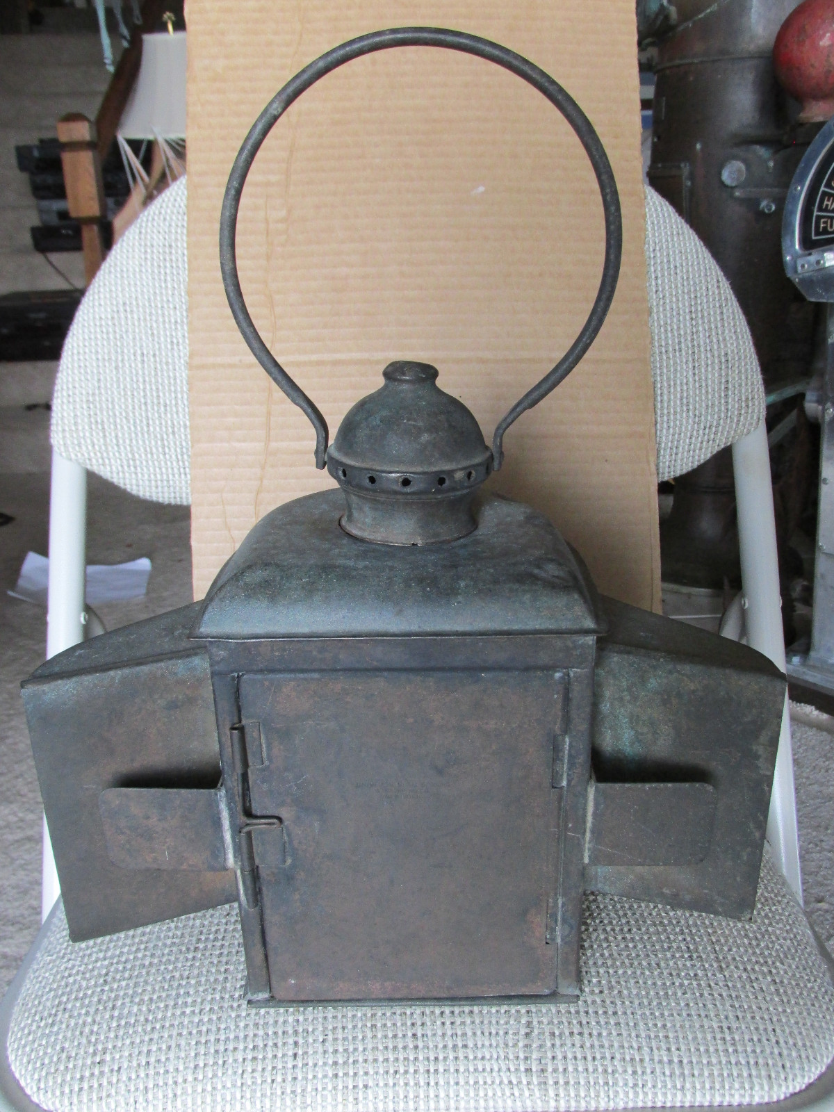 Rare Nautical Ship light Lantern & Working Oil Kerosene Vortex Burner Lamp USA