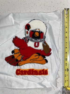 PHOENIX CARDINALS VINTAGE 1970'S NEEDLE POINT PUNCH HAND SEWN FOOTBALL PATCH