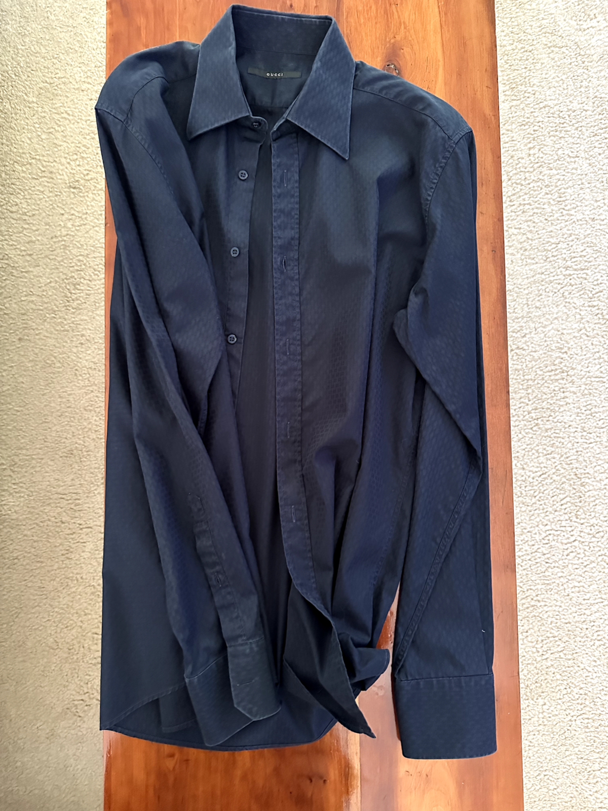 Gucci Men's Blue Button Up Shirt Medium 100% Cotton