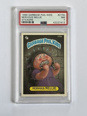 215b Nervous Nellie PSA 7 Vintage Garbage Pail Kids Series 6 Card 1986