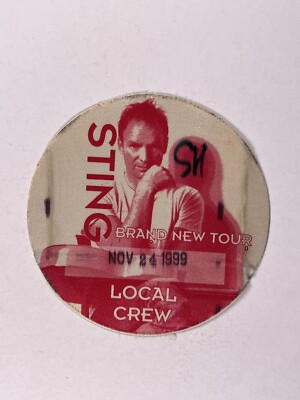 Sting Backstage Pass Original Local Crew Brand New Tour November 24th 1999