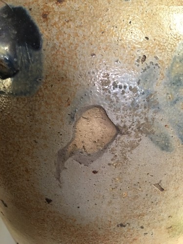 Cobalt Blue Decorated Stoneware Crock James River Richmond Virginia David Parr