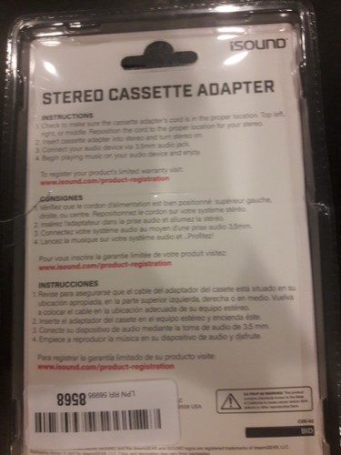 ISound Car Cassette Adapter - plays music from your device to cassette player