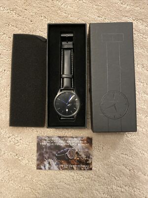 Elliot Havok ''Blackout'' Japanese Quartz Watch With Black Leather Band 39mm
