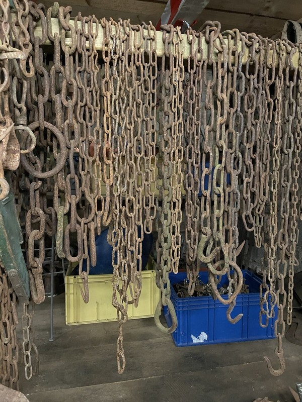 Alte Eisen Kette Stahlkette Rostig Ca.350 Cm