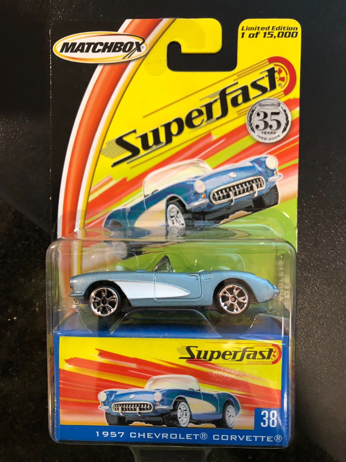 MATCHBOX 1/43 Corvette 1957 ミニカー Matchbox Superfast # 38 - 1957 Corvette - Light Blue - 1 of