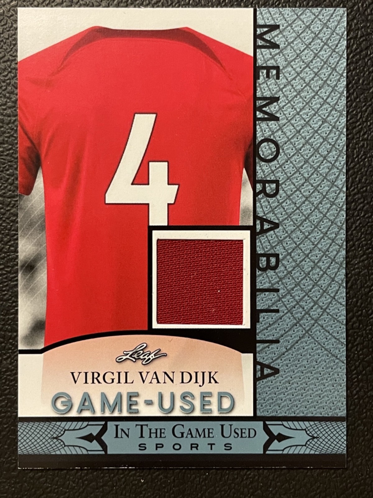 2024 Leaf In The Game Used Memorabilia Blue Virgil Van Dijk Jersey