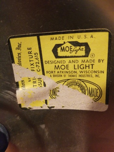 Vintage Fiberglass single Sconce  Wall Mount Light Fixture Moe Light Co