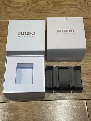 Genuine Original Rado Swiss White Black Watch Travel Box Case Complete