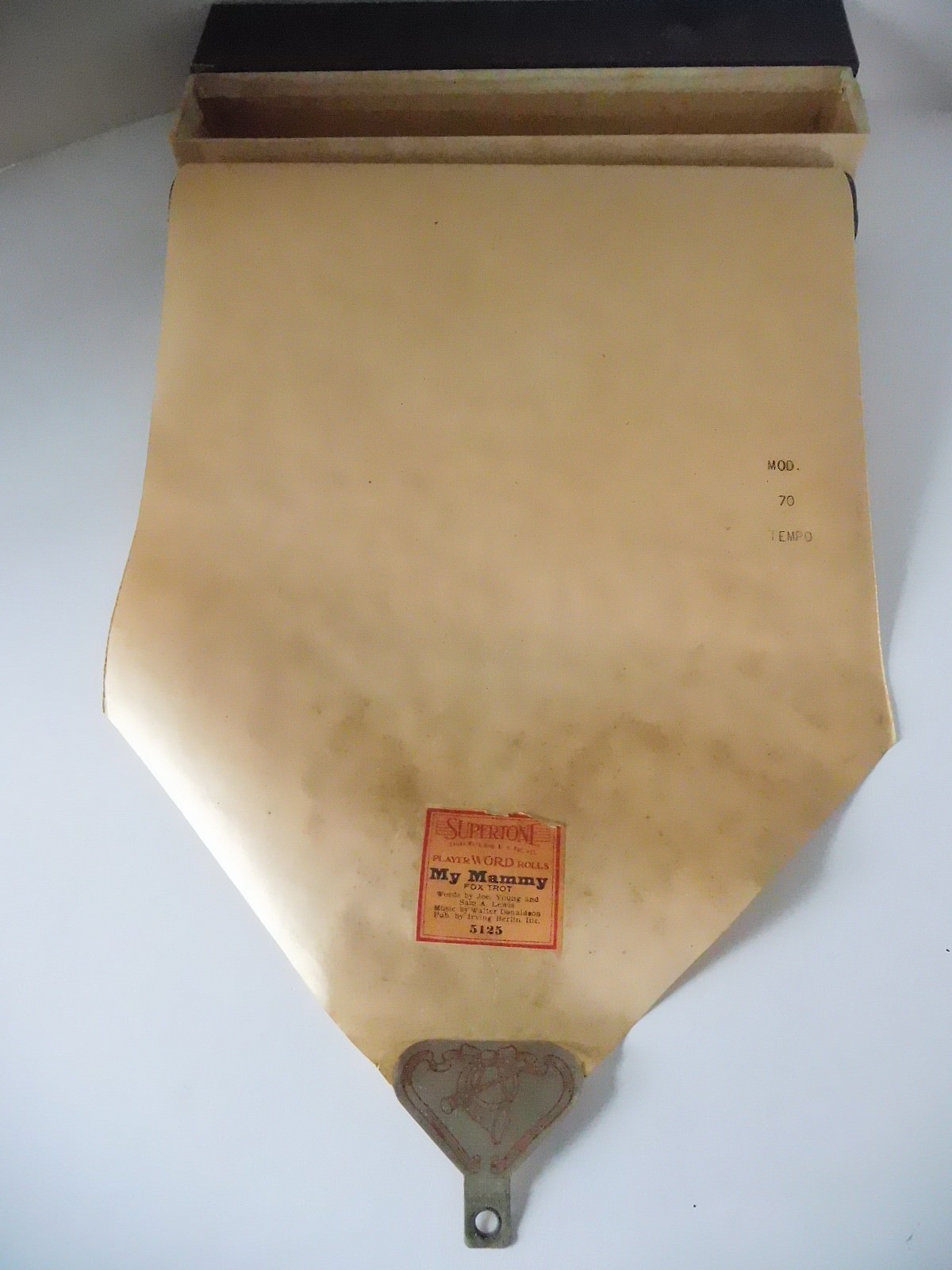 MY MAMMY - PUB.by IRVING BERLIN -SUPERTONE Player Piano Word Roll 5125-NO DAMAGE