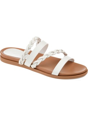 

JOURNEE COLLECTION Женские белые открытые шлепанцы Colette на платформе 1/2 дюйма, 9 м, Белый, COLETTE-SANDAL