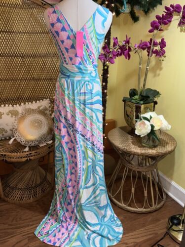 Pre-owned Lilly Pulitzer Marco Maxi Dress Coco Island $228 Size L In Multicolor