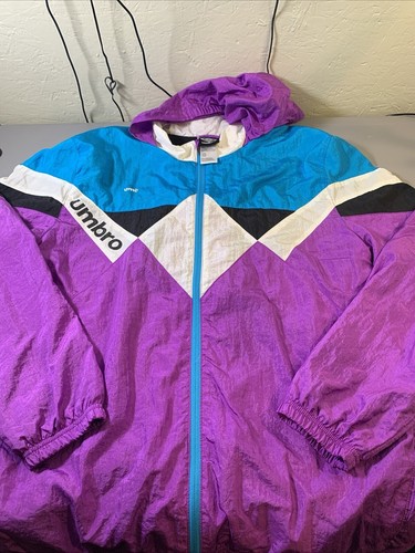 ジャケット・アウター 90s UMBRO nylon jacket half zip black Vintage 90s Umbro Half Zip Windbreaker Jacket Men's Size XL