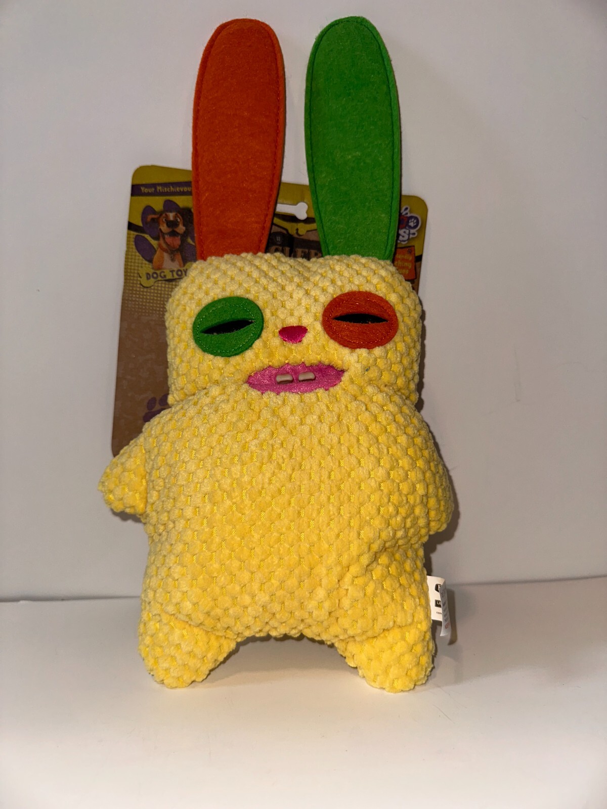 Fuggler Rabid Rabbit Funny Ugly Monster Dog Toy, Yellow, Rare Collectible 2024