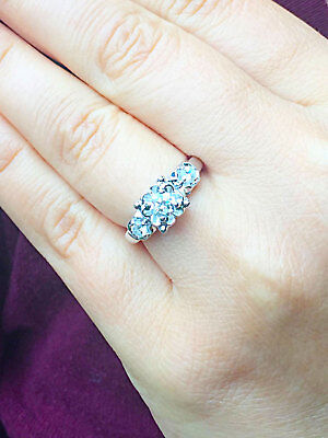 Pre-owned Asw 14k White Gold Round Forever One Moissanite Diamond Engagement Ring Halo 0.75ctw