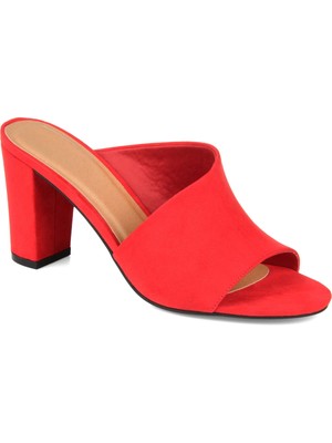 

JOURNEE COLLECTION Женские красные туфли-мюли Dorsay Allea без шнуровки на каблуке, Красный, ALLEA-MULE