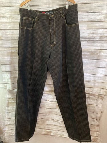 BARCODE BC Black Checkerboard Jeans Men's Size 40 34 Hip Hop y2k Baggy j353 BARCODE BC Black Checkerboard Jeans Men's Size 40 34 Hip Hop y2k Baggy j353