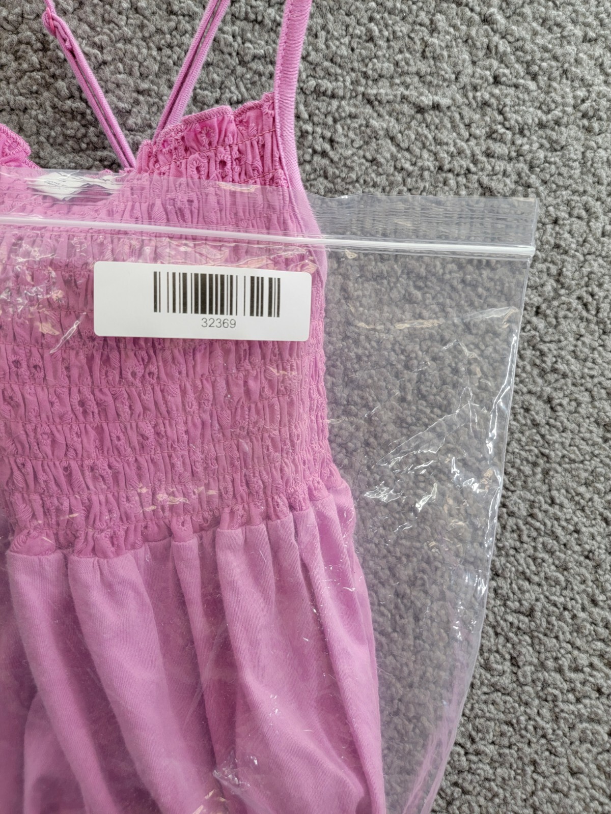 Splendid Eyelet Smocked Dress Girl's 14 Pink Square Neck Pullover - Picture 15 of 15