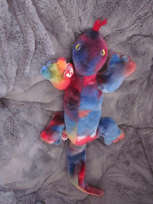 Ty Beanie Buddy Lizzy - Tye Dye Amphibian 1999 MWMT