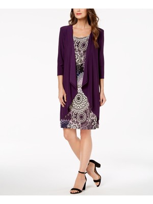 Женский фиолетовый открытый кардиган R&M RICHARDS Wear To Work Hi-Lo Top Petites 6P