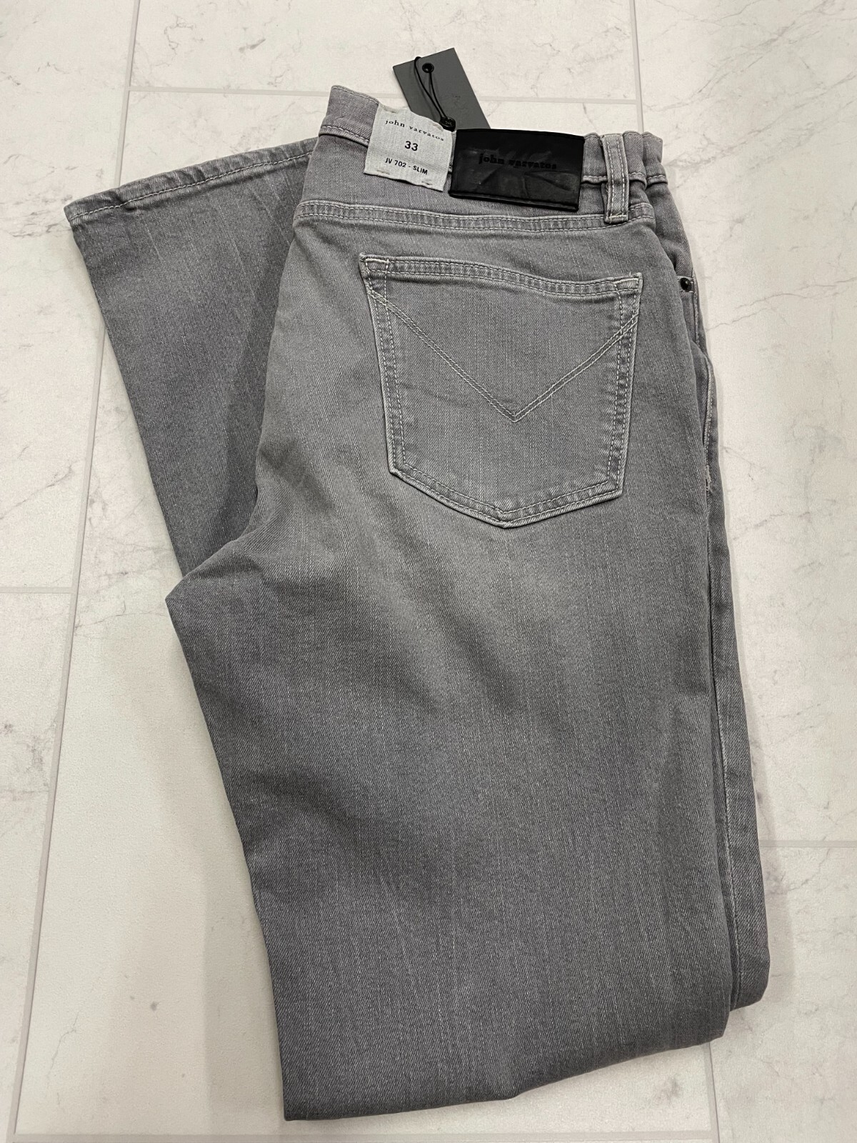 Pre-owned John Varvatos $288  J702-javier Wash In Beluga/white Size:33