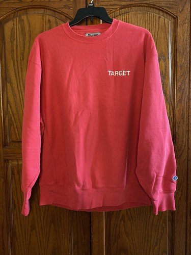 Vintage Champion Target Size XL Red Embroidered Pullover