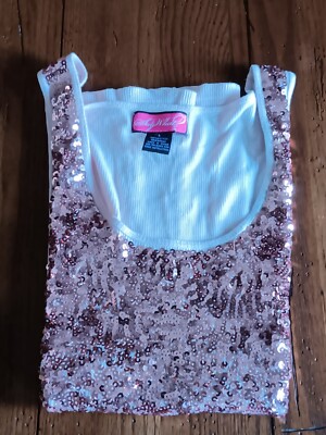Say What Pink Sequin Tank Top Size Large