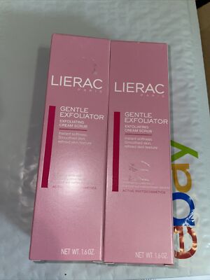 2 tube lot Lierac Paris Gentle Exfoliator 1.6oz EXFOLIATING CREAM scrub SEALED