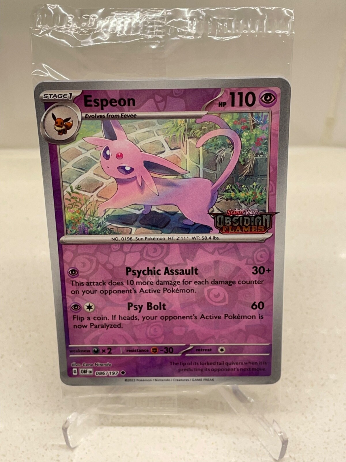 Espeon Best Buy Promo SEALED Pokemon Obsidian Flames 86/197