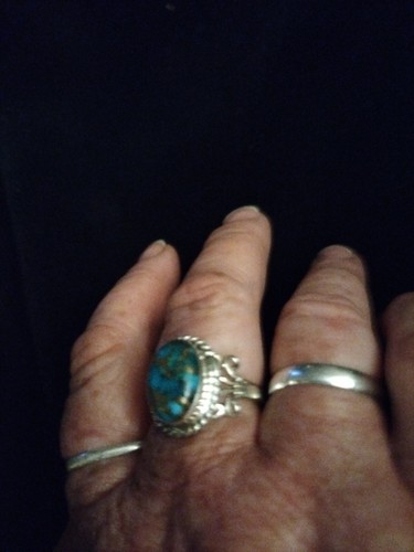 ターコイズ silver ring Vintage Beautiful Sterling Silver & Turquoise Ring, Size 6