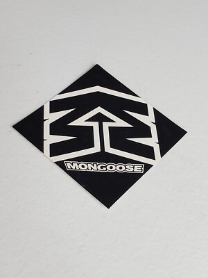 Mongoose BMX NOS Sticker Decal Black White Square 
