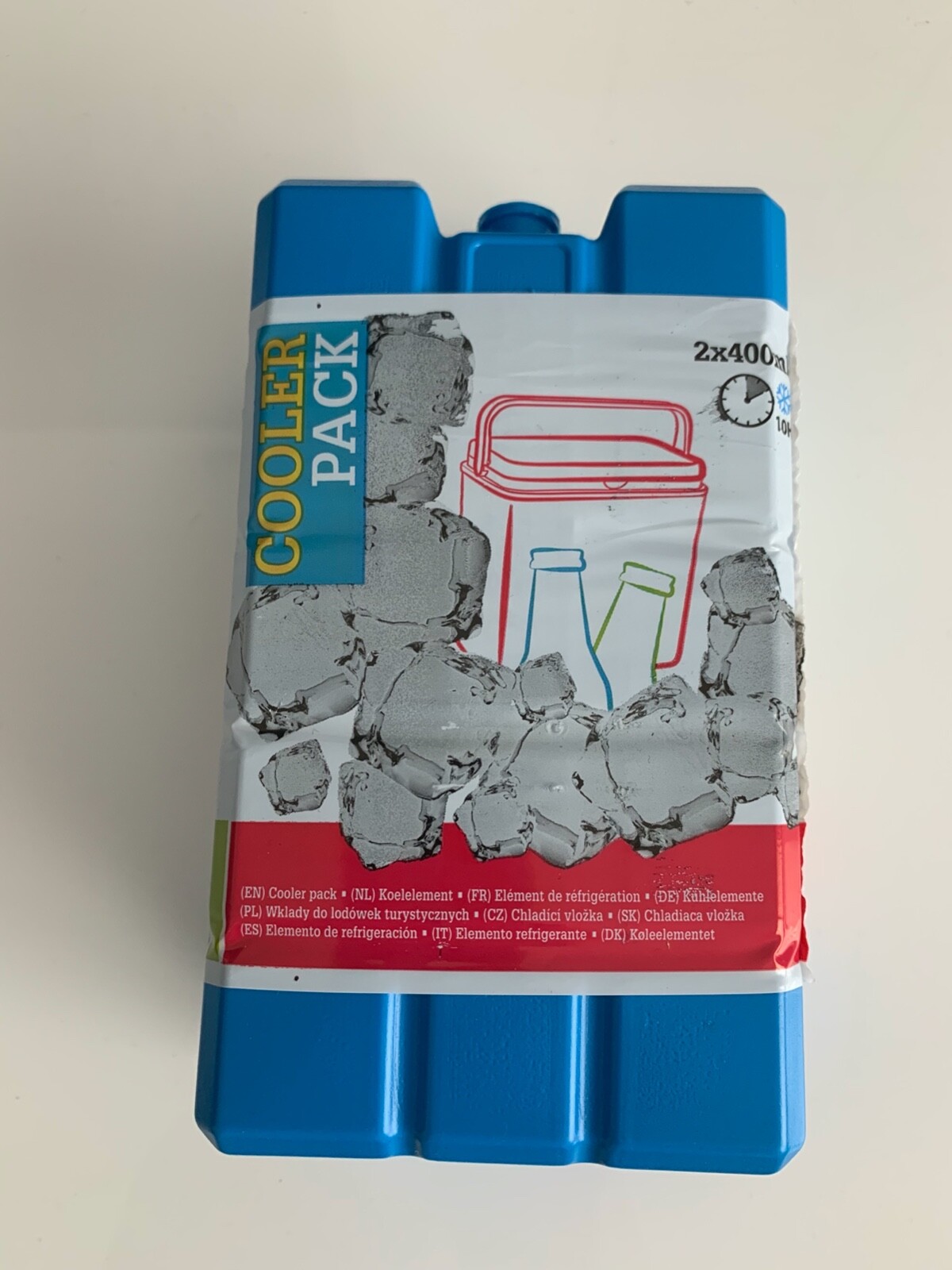 2er Pack Kühlakku 400 ml blau verpackt