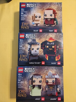 Lego 3 Lord Of The Rings Sets Brick Headz 40630,40631 & 40632 NEW/ SEALED/ FFS