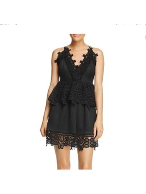 

AQUA DRESSES Женское черное вечернее платье без рукавов с V-образным вырезом и баской на черной подкладке, Черный