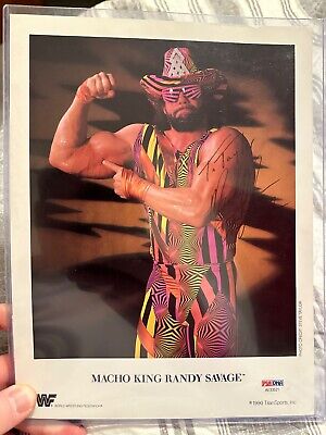 WWF MACHO KING RANDY SAVAGE 1990 SIGNED ORIGINAL PROMO PHOTO WWE HOF PSA/DNA