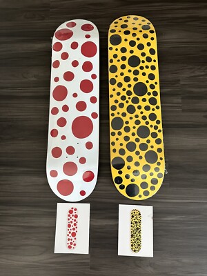 Moma Yayoi Kusama Skateboard Set of 2 Big Dot Red & White / Black & Yellow
