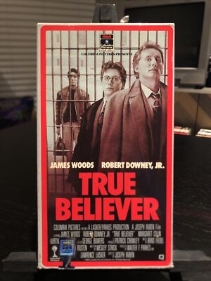 True Believer (VHS 1989) James Woods Robert Downey Jr Ruben Crime RARE HTF NM