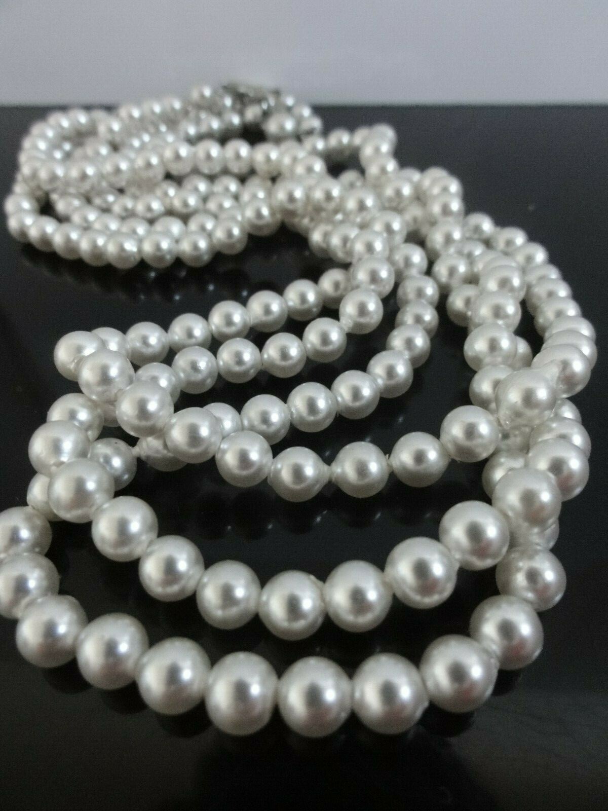 VTG LOVELY ELEGANT THREE ROWS PEARL NECKLACE WEST GERMANY