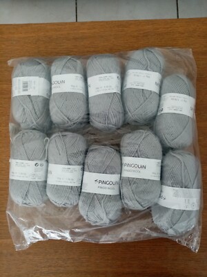 10 pelotes marque PINGOUIN 100% LAINE PINGO WOOL neuves GRIS CLAIR 50g