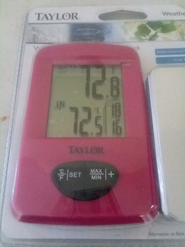 Taylor Wireless Digital Weather Station Thermometer with clock 1511AST-1