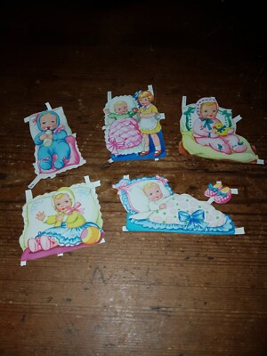 5 alte Obladen groß Baby Kinder Geburt Poesiealbum Geschenk