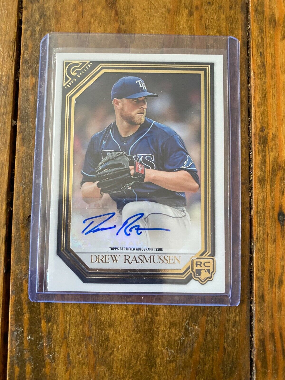 2021 Topps Gallery Drew Rasmussen Auto Rookie Card Tampa Bay Rays. rookie card picture