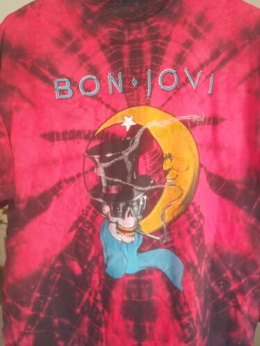 BON JOVI 1988-89 New Jersey Tie-dyed vintage licensed concert tour shirt XL New